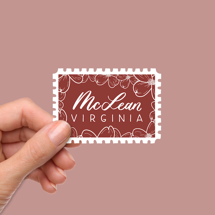 McLean VA Town Stamp Stickers | Northern Virginia Stickers