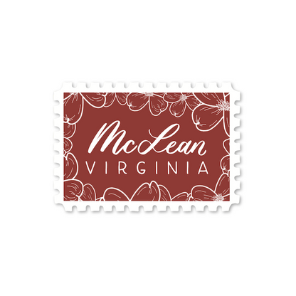 McLean VA Town Stamp Stickers | Northern Virginia Stickers