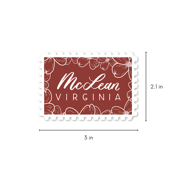 McLean VA Town Stamp Stickers | Northern Virginia Stickers
