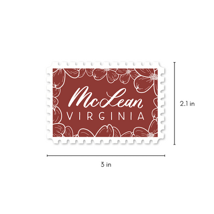 McLean VA Town Stamp Stickers | Northern Virginia Stickers