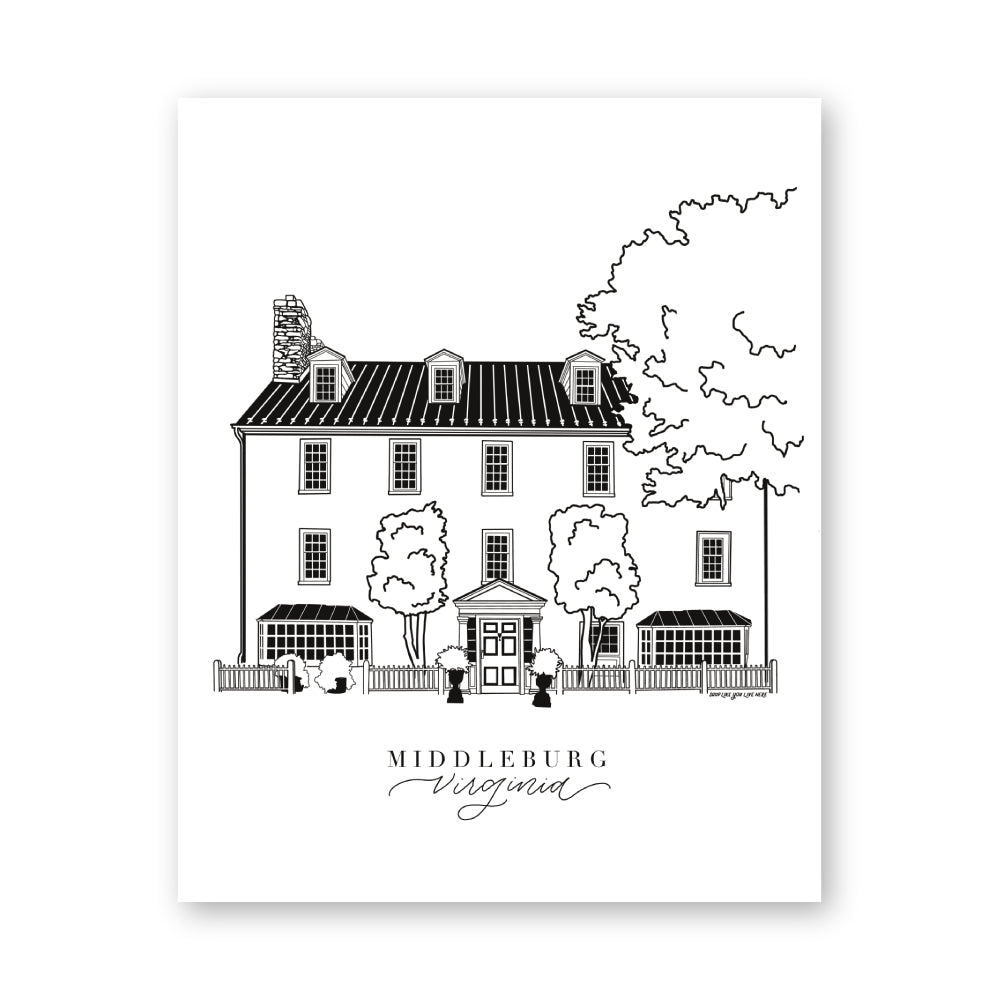 Middleburg Virginia Art Print 8x10 | Loudoun County VA