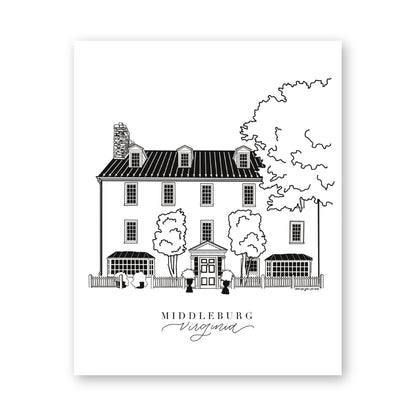 Middleburg Virginia Art Print 8x10 | Loudoun County VA