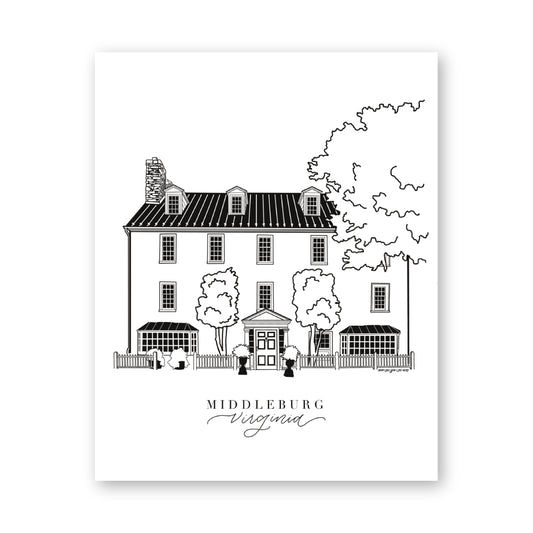 Middleburg Virginia Art Print 8x10 | Loudoun County VA
