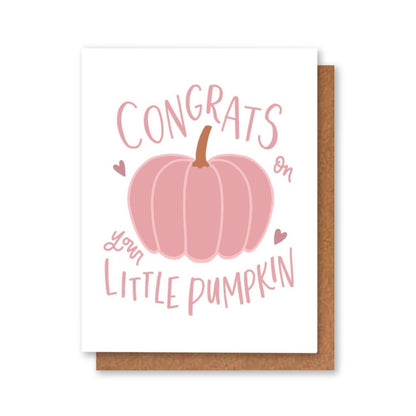 Little Pumpkin Baby Girl Card | New Baby Greeting Cards Fall