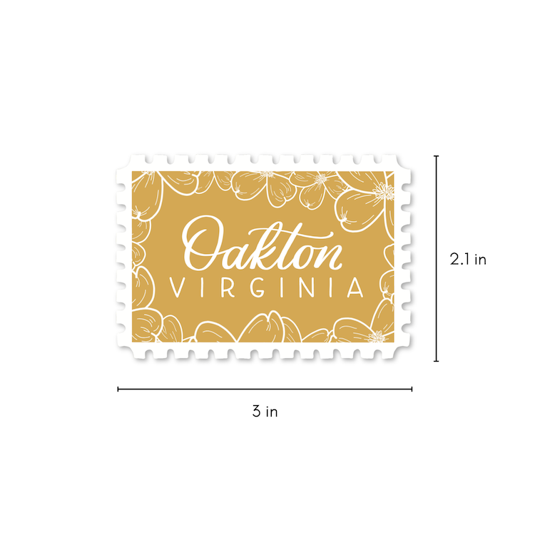 Oakton VA Town Stamp Stickers | Northern Virginia Stickers