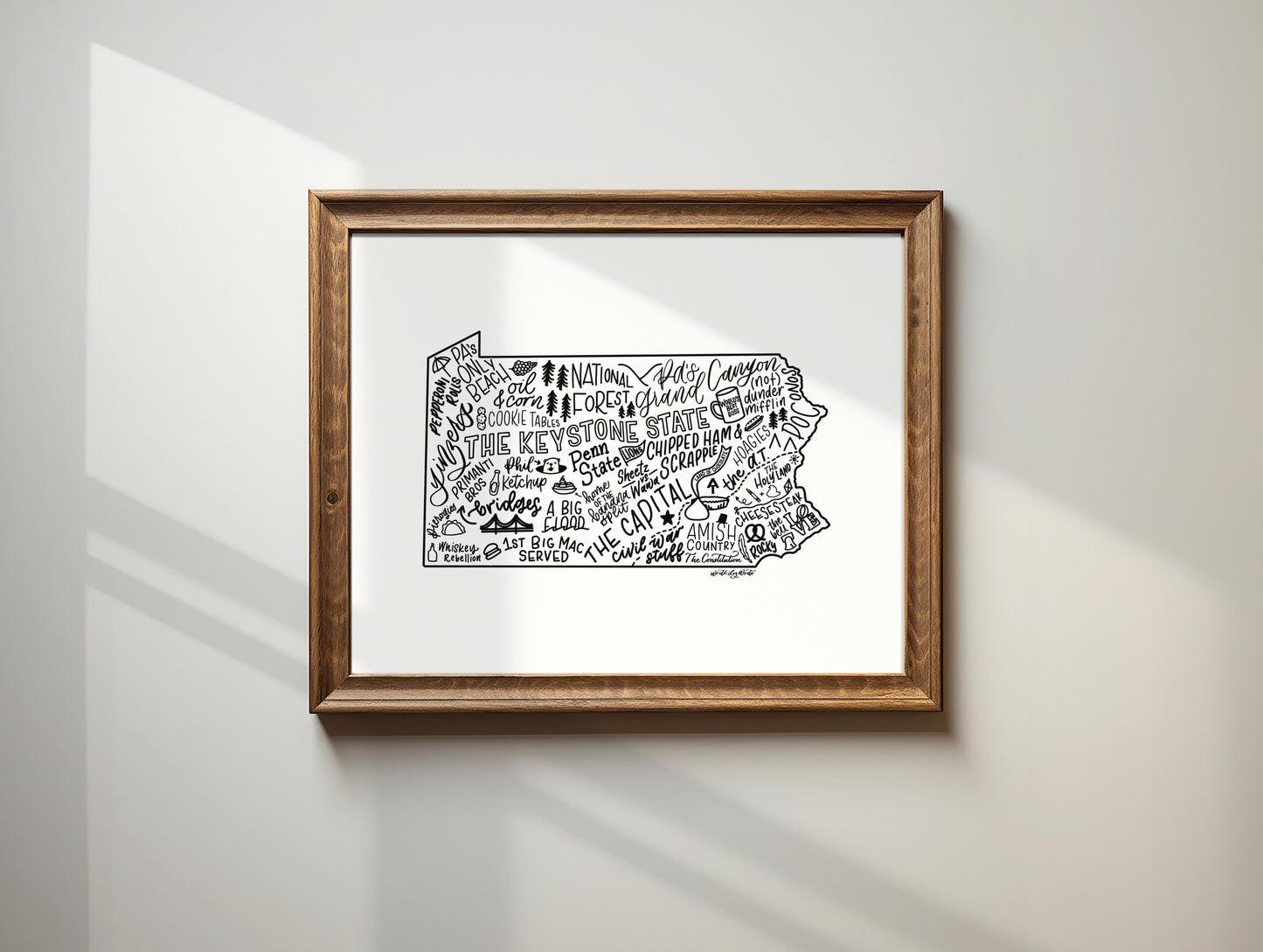 Pennsylvania Map Print 8x10 | PA State Map Art Print