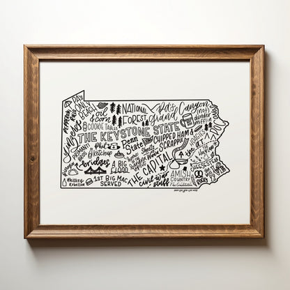 Pennsylvania Map Print 11x14 | PA State Map Art Print