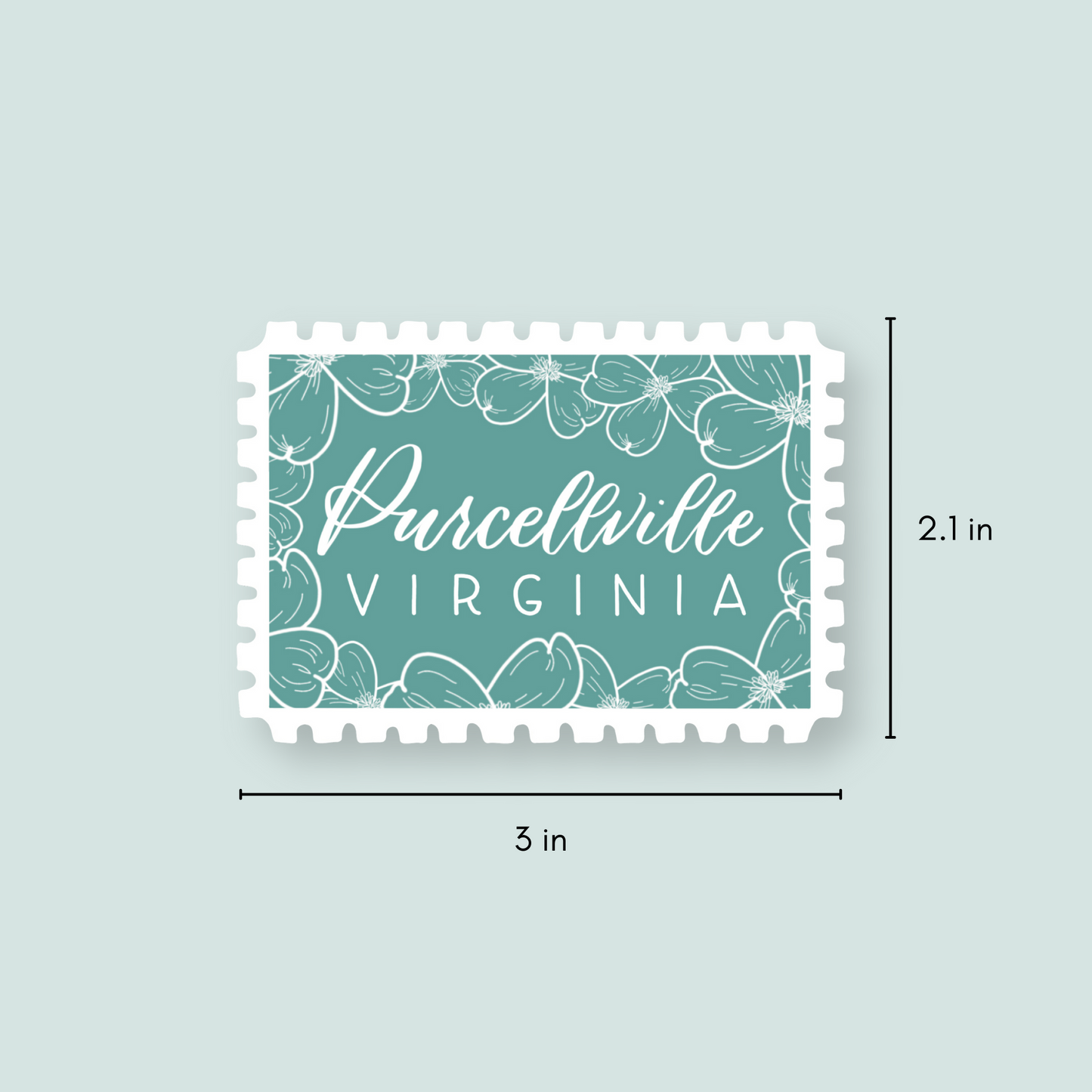 Purcellville VA Stamp Stickers | Loudoun Virginia Sticker