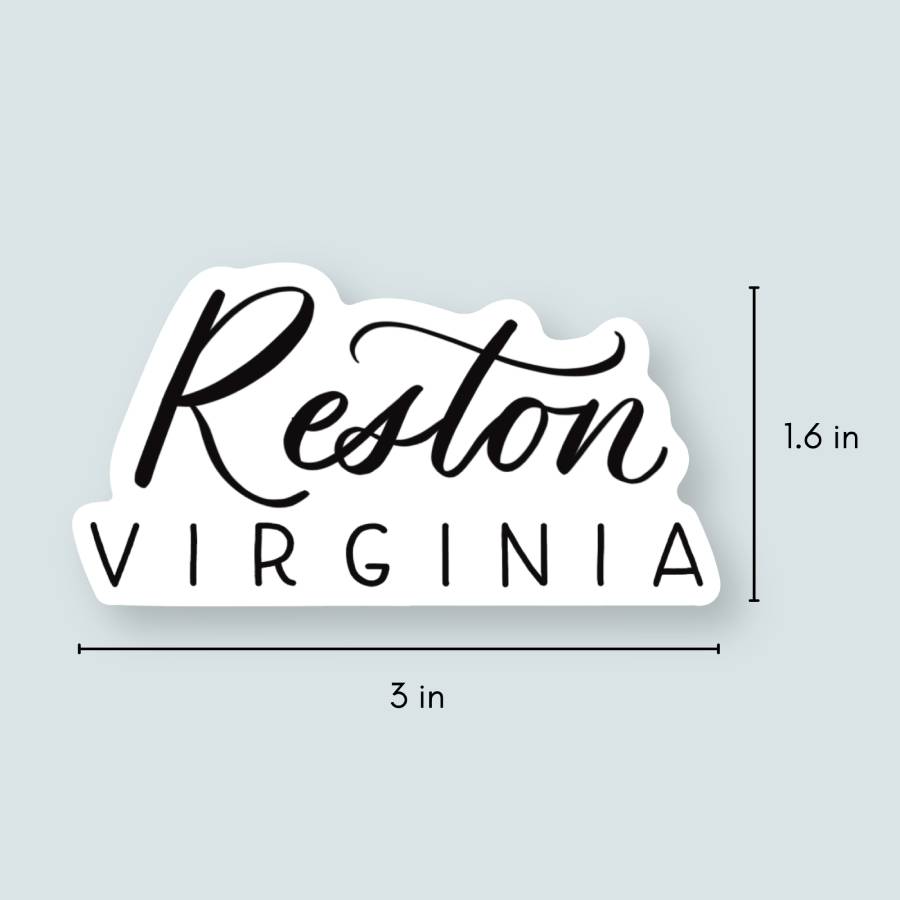 Reston VA Hand Lettered Stickers | Virginia Sticker