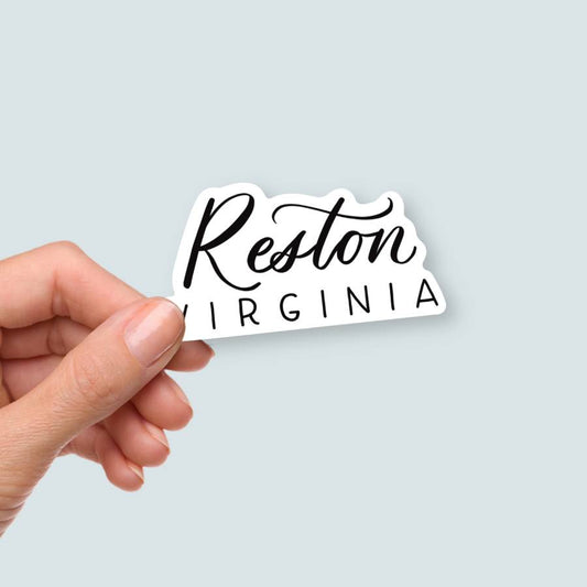 Reston VA Hand Lettered Stickers | Virginia Sticker