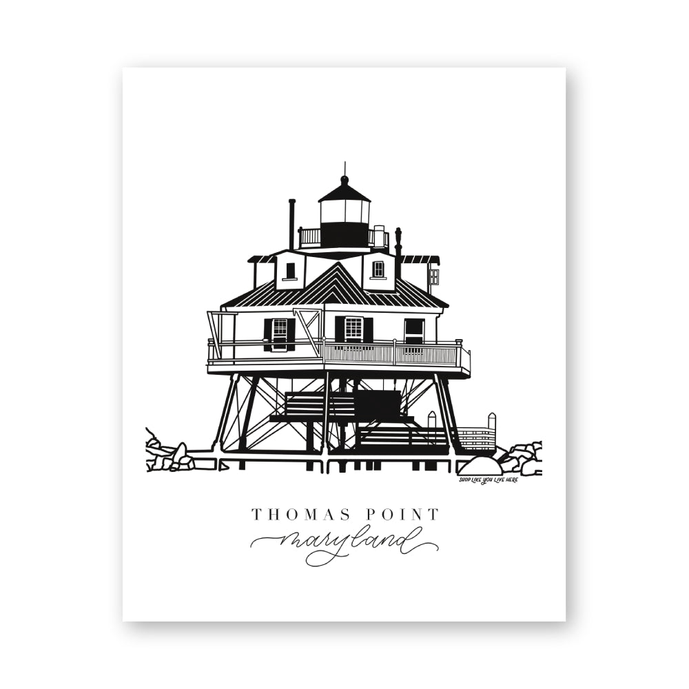 Thomas Point Maryland Art Print | Chesapeake Bay Lighthouse