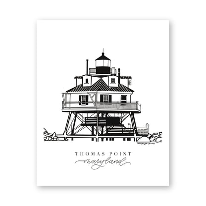 Thomas Point Maryland Art Print | Chesapeake Bay Lighthouse