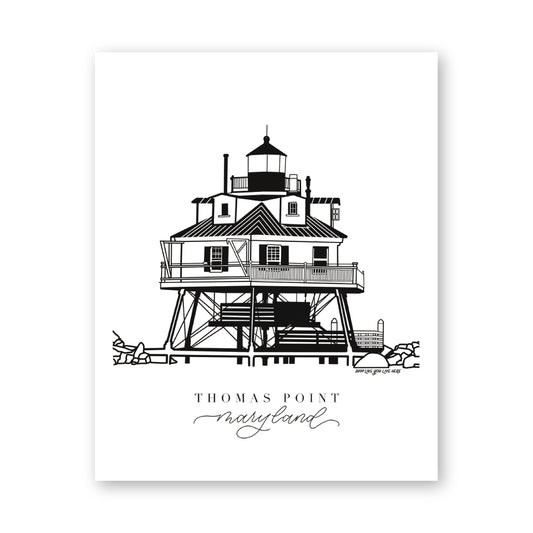 Thomas Point Maryland Art Print | Chesapeake Bay Lighthouse