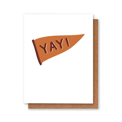 Maroon & Orange Pennant Graduation Cards for Him or for Her