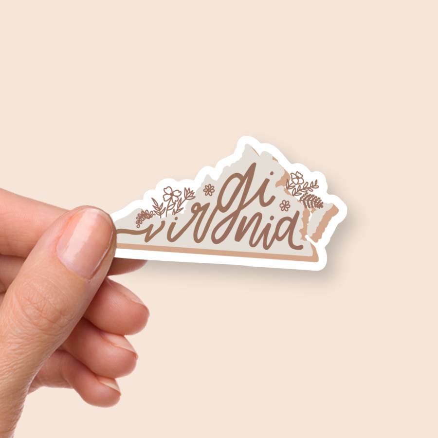 Small Virginia Sticker Boho | Virginia State Stickers