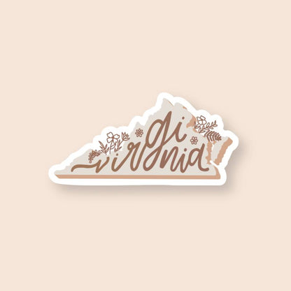 Small Virginia Sticker Boho | Virginia State Stickers