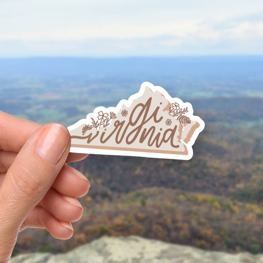 Small Virginia Sticker Boho | Virginia State Stickers