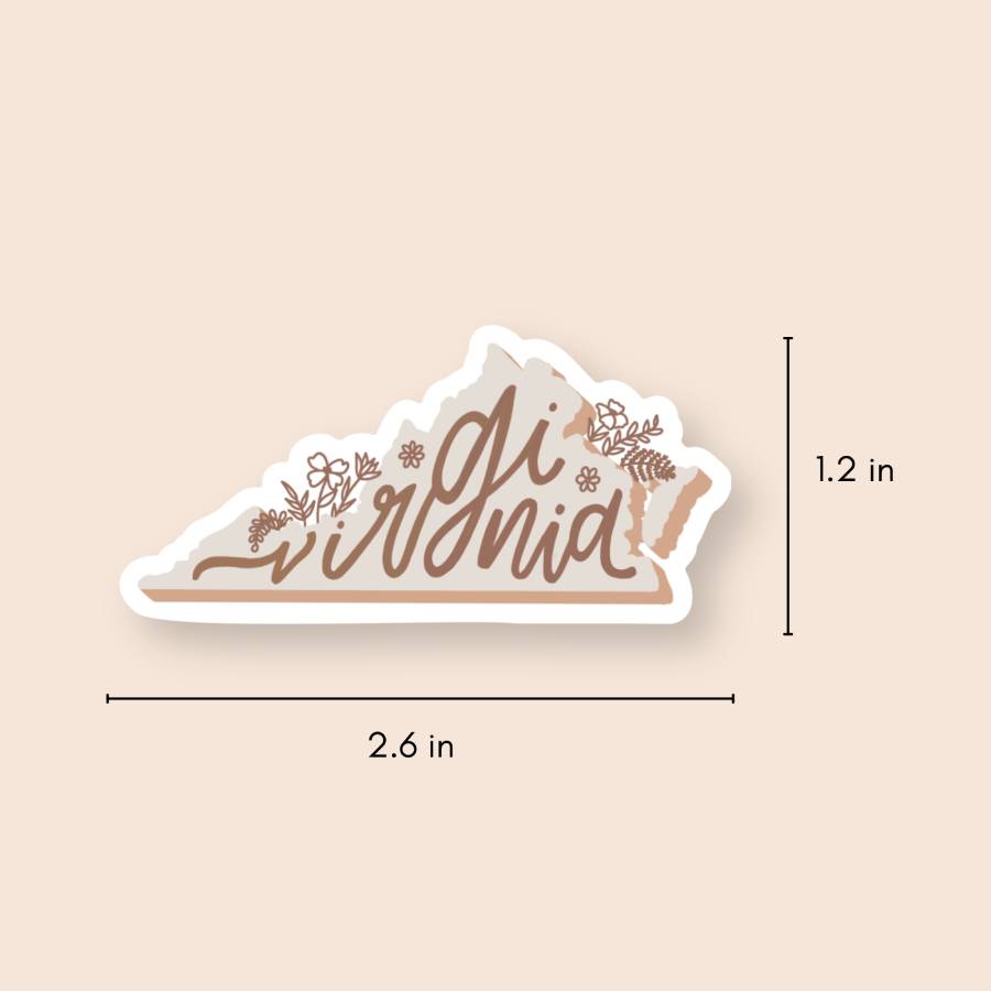 Small Virginia Sticker Boho | Virginia State Stickers