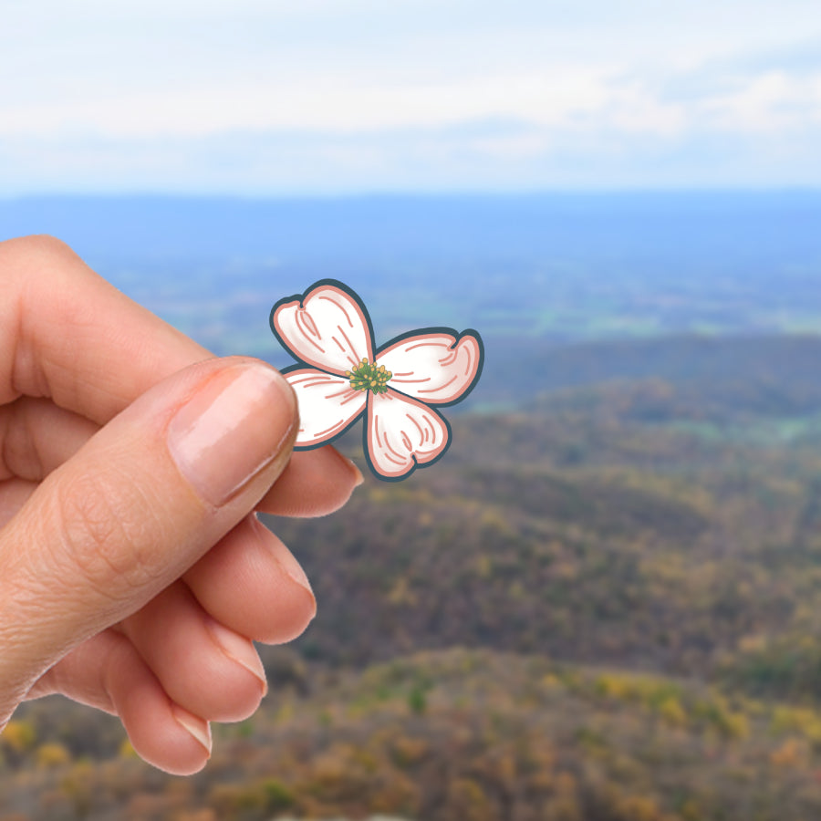 Mini Dogwood Flower Sticker | Virginia State Flowers, NC Stickers