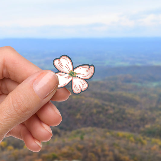 Mini Dogwood Flower Sticker | Virginia State Flowers, NC Stickers