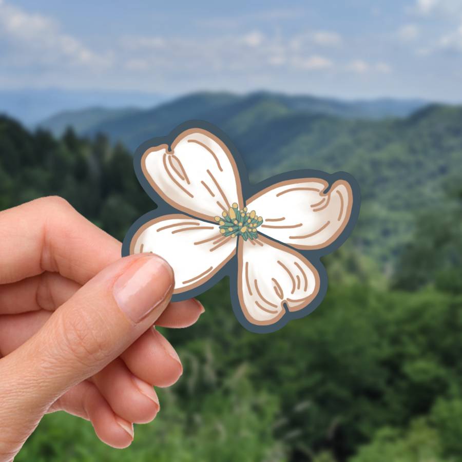 Dogwood Flower Sticker | Virginia State Flowers, NC Stickers