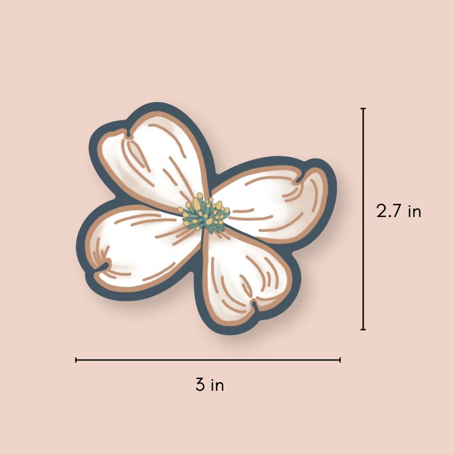 Dogwood Flower Sticker | Virginia State Flowers, NC Stickers