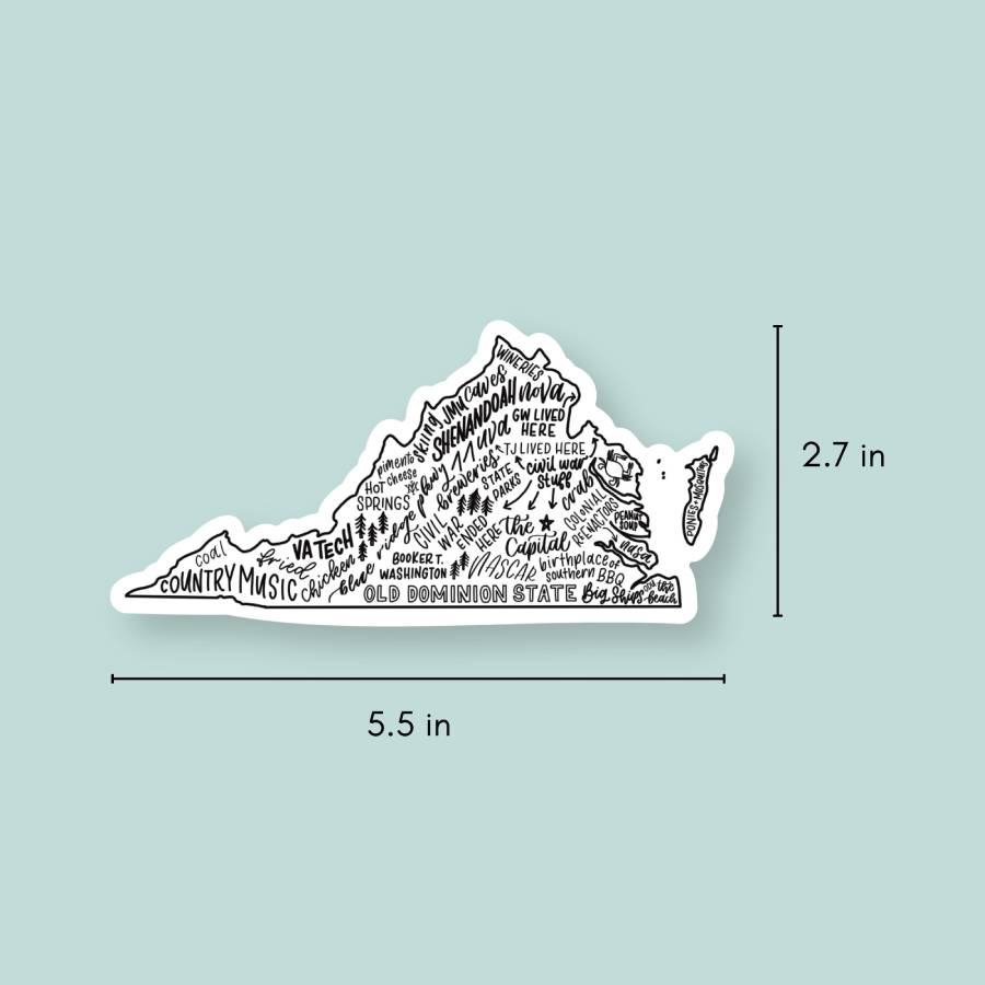 Virginia Magnets | Hand-Drawn State Map Magnet