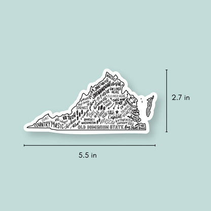 Virginia Magnets | Hand-Drawn State Map Magnet