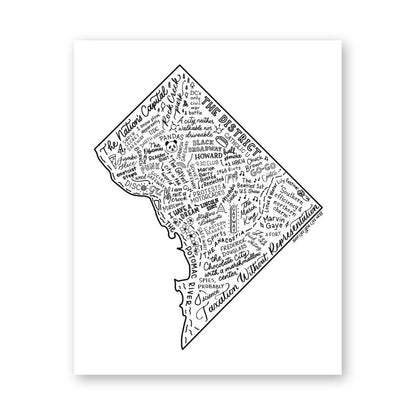 Map of Washington DC Artwork, Washington DC History