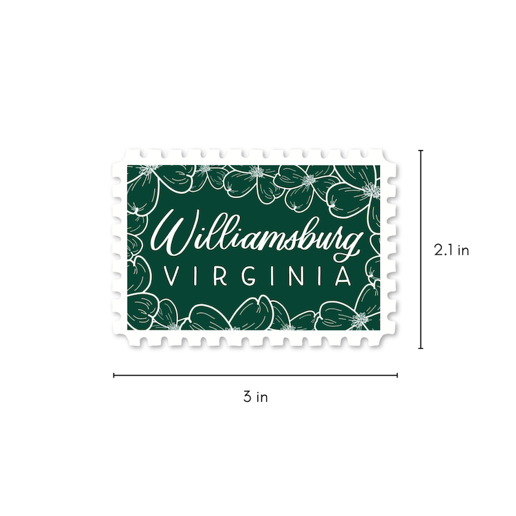 Williamsburg VA Stamp Stickers | Williamsburg Virginia Sticker