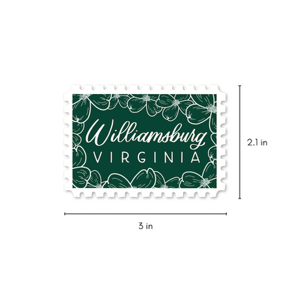 Williamsburg VA Stamp Stickers | Williamsburg Virginia Sticker