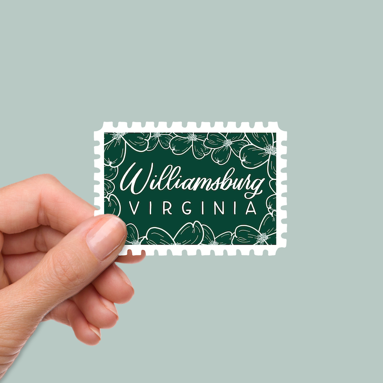 Williamsburg VA Stamp Stickers | Williamsburg Virginia Sticker