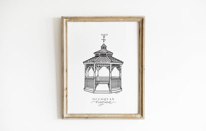 Occoquan Virginia Print Gazebo, Occoquan Artwork Woodbridge VA, Northern Virginia Art Print, Occoquan Gazebo Art Print, Virginia Artwork