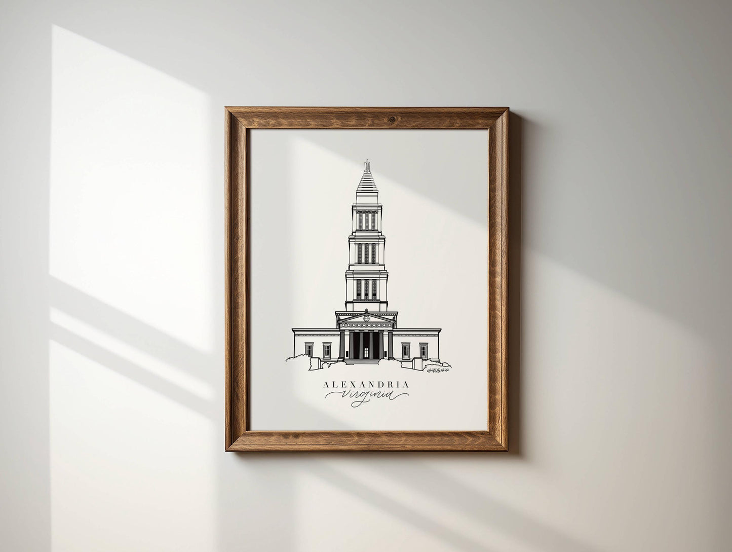 Old Town Alexandria Print, Masonic Temple Alexandria Virginia Art Print, Alexandria VA Wall Art, Alexandria VA Art, Northern Virginia Art