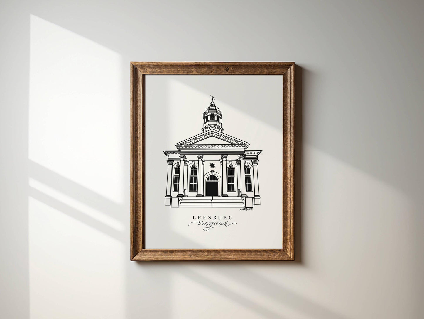 Leesburg Virginia Art Print, Leesburg VA Art Print, Loudoun County Virginia Print, Leesburg Courthouse Art, Northern Virginia Art