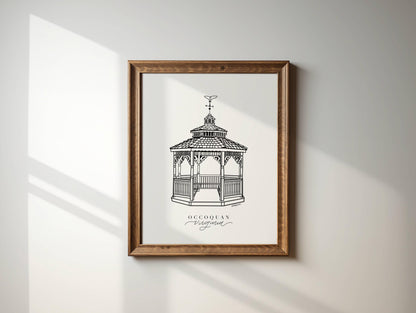 Occoquan Virginia Print Gazebo, Occoquan Artwork Woodbridge VA, Northern Virginia Art Print, Occoquan Gazebo Art Print, Virginia Artwork